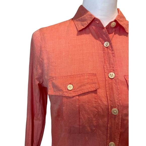 Womens J Crew The Perfect Shirt Pink XS Classic Preppy Button Down Long Sleeve - Picture 2 of 12
